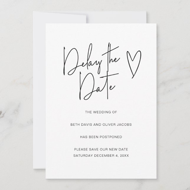 Fördröj datumändringen av den enkla inbjudan att l (Framsida)