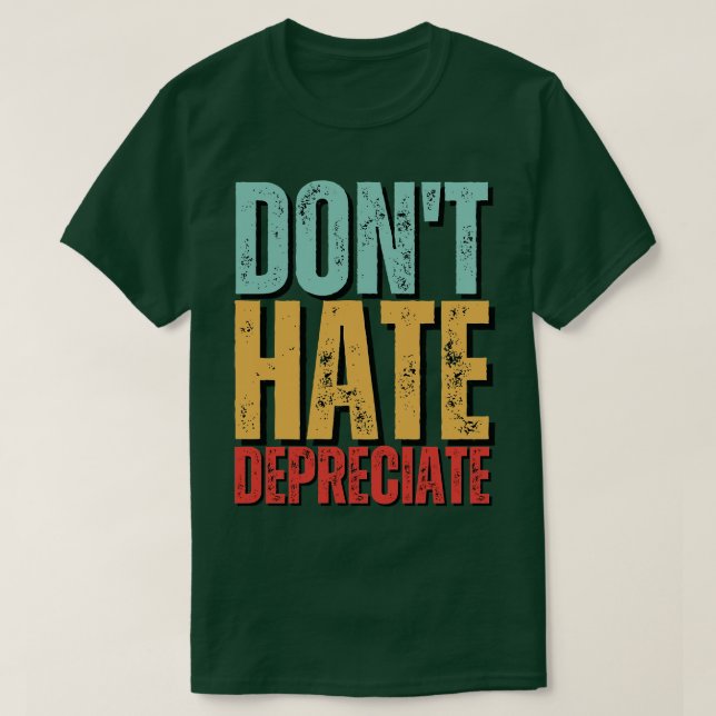 Fördröj inte avskrivning av funktionell bokförings t shirt (Design framsida)