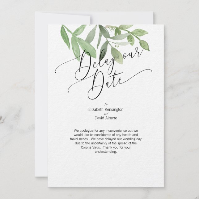 Fördröj vårt datumkort - Corona Virus Card Inbjudningar (Framsida)