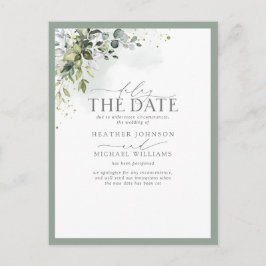 Fördröjningsdatum för botaniskt grönt Blommigt Vykort