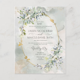 Fördröjningsdatum för vattenfärgen Grönt Blommigt  Vykort