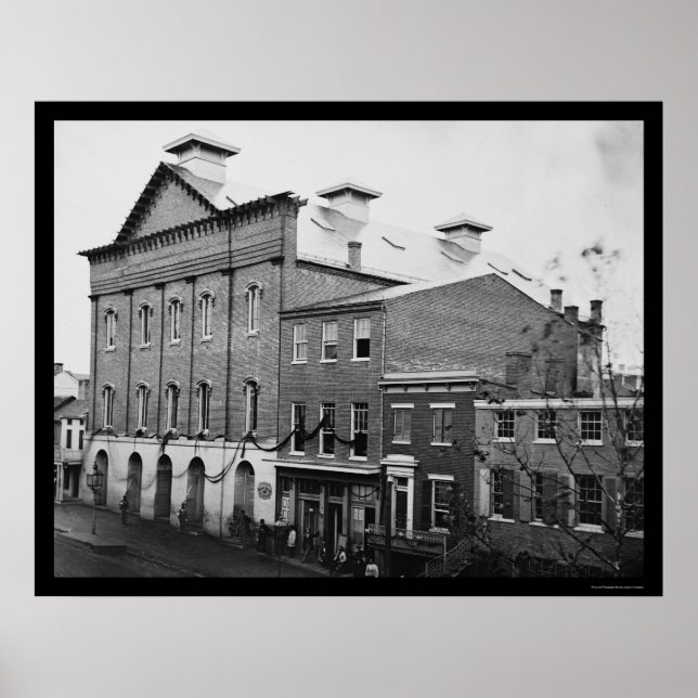 Ford's Theater, Scene of Lincoln's Död 1865 Poster (Framsidan)