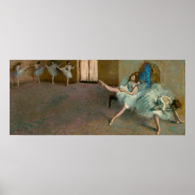 Före Ballet - Edgar Degas Fine Art Poster (Framsidan)