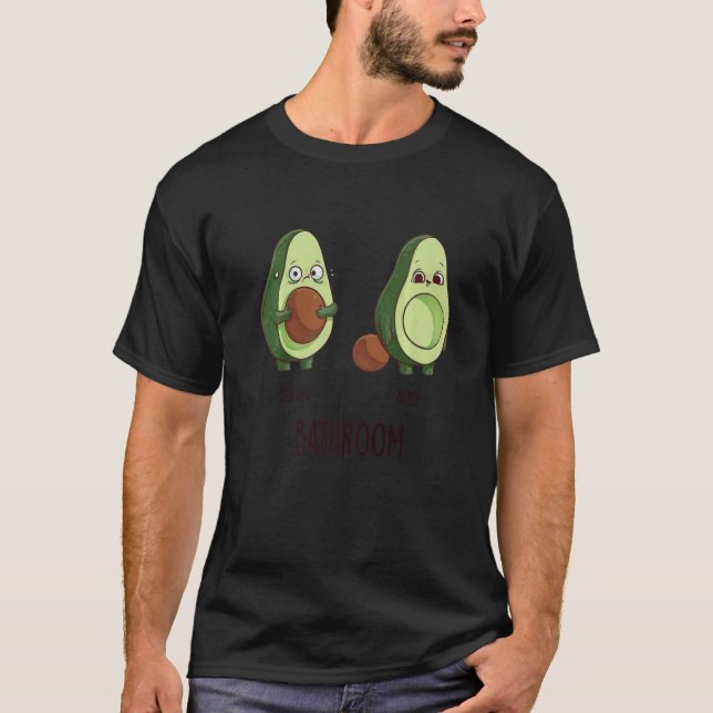 Före Bathroom Avocado Älskare Coola Cute Roligt T Shirt (Framsida)