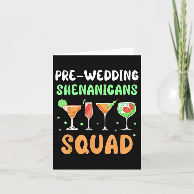Före bröllop Shenanigans Squad Party Groom Bachelo Kort (Framsida)