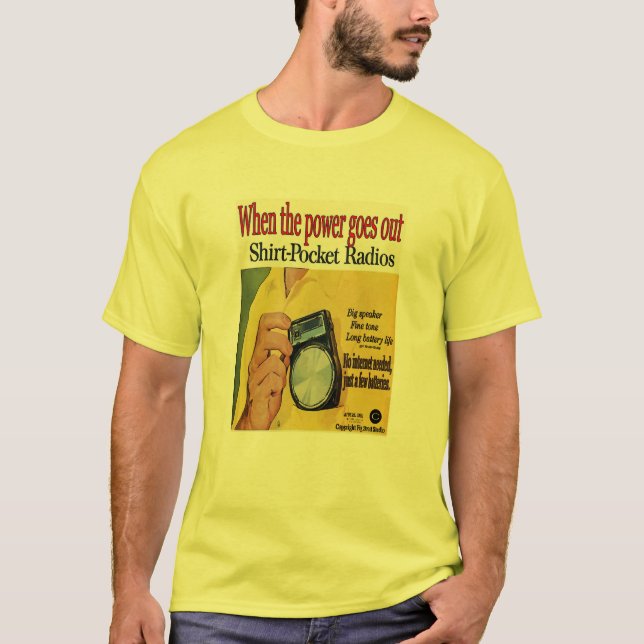Före cellens Mobila, Transistor Radios Tee Shirt (Framsida)