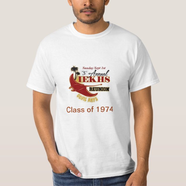 Före detta elevmöte 2013 klassificerar av 1974 t shirt (Framsida)