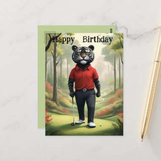 Fore: En Tiger som Spelar Golf, Födelsedag Vykort