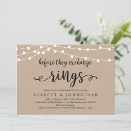 Före Exchange Ringar, Rustic Rehearsal Middag Inbjudningar