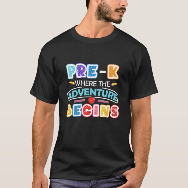 Före K där Äventyr börjar Back to school T Shirt (Framsida)