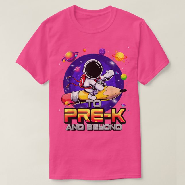 Före K och efter astronaut Back to school före K T Shirt (Design framsida)
