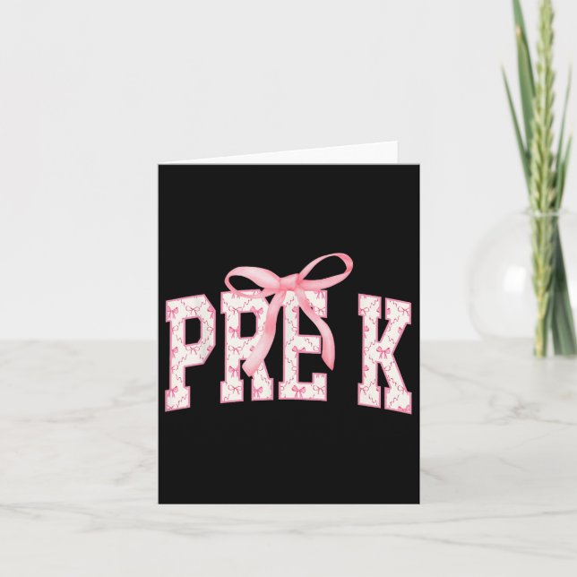 Före K Preschool Coquette Bow Back to school Lyckl Kort (Framsida)