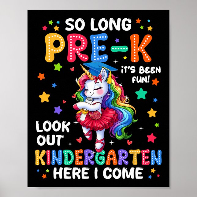 Före-k Studenten 2025 Unicorn Girl Kindergarten He Poster (Framsidan)