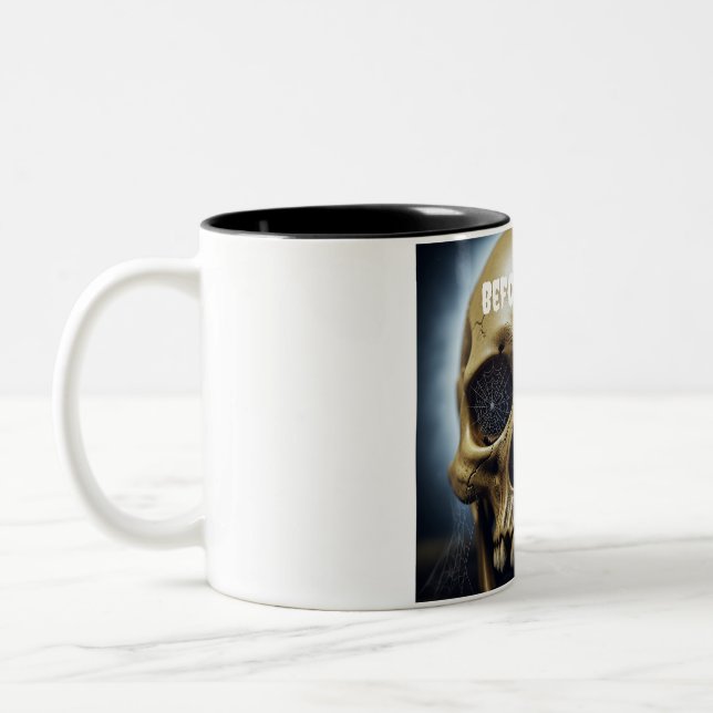 Före Kaffe Spooky Skull med två ton mugg (Vänster)