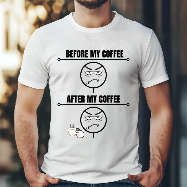 Före kaffemood - Funny morgondesign T Shirt (Skapare uppladdad)