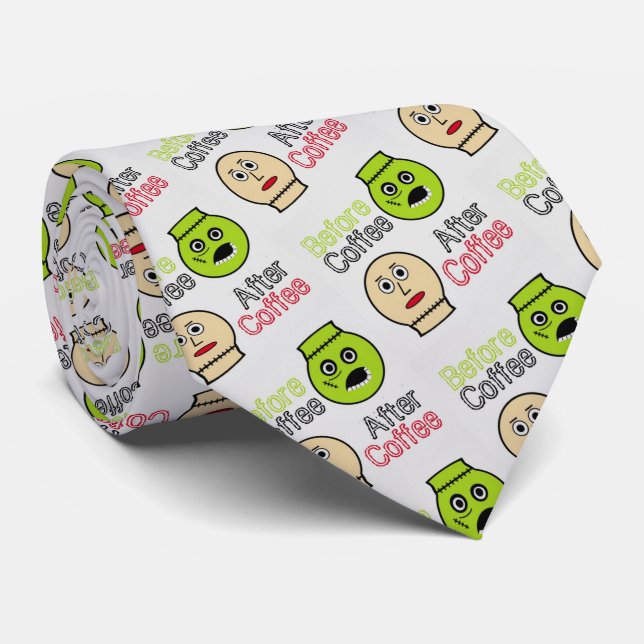 Före kaffet, efter kaffe, kaffemonster slips (Rullad)