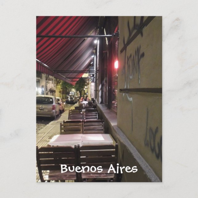 Före middagstid på Sidewald Cafe i Buenos Aires Vykort (Framsida)