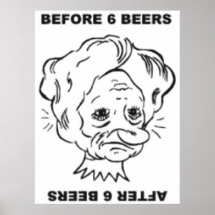 Före och efter 6 Öl Poster