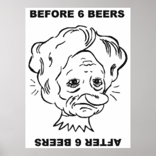 Före och efter 6 Öl Poster (Framsidan)