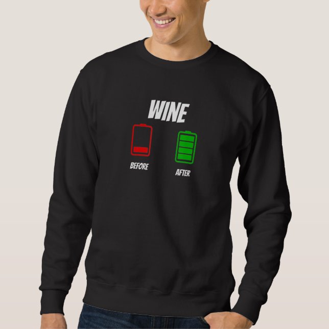 Före och efter Vin-apparat Lång Ärmad Tröja (Framsida)