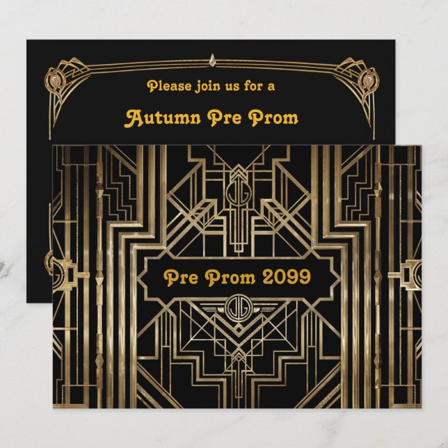 Före prom-inbjudan, Quinceanera,Gatsby V3 Inbjudningar (Fram/baksida)