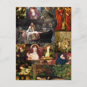 Före Raphaelite Collage Vykort