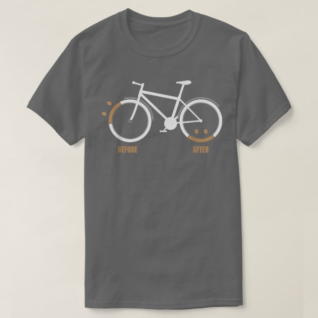 Före Ride ledsen efter lycklig Triathlon Downhill  T Shirt (Design framsida)