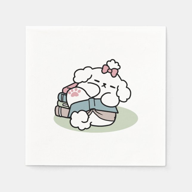 Före sängtiden med min Valp - Bok och Hund älskare Pappersservett (Framsidan)