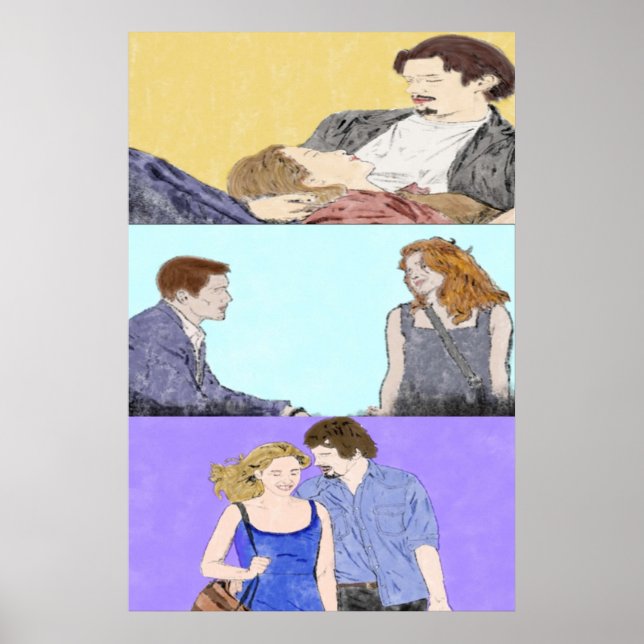 Före soluppgång Trilogy Watercolor Poster (Framsidan)