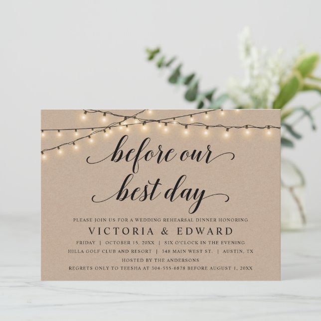 Före vår bästa dag, Bröllop Rehearsal, Kraft Inbjudningar (Stående Fram)