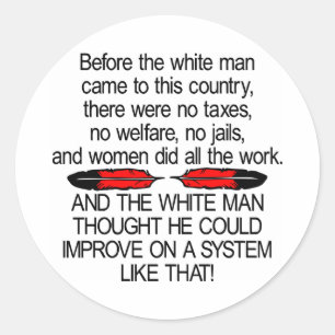 Före White Man Came 2 USA Runt Klistermärke