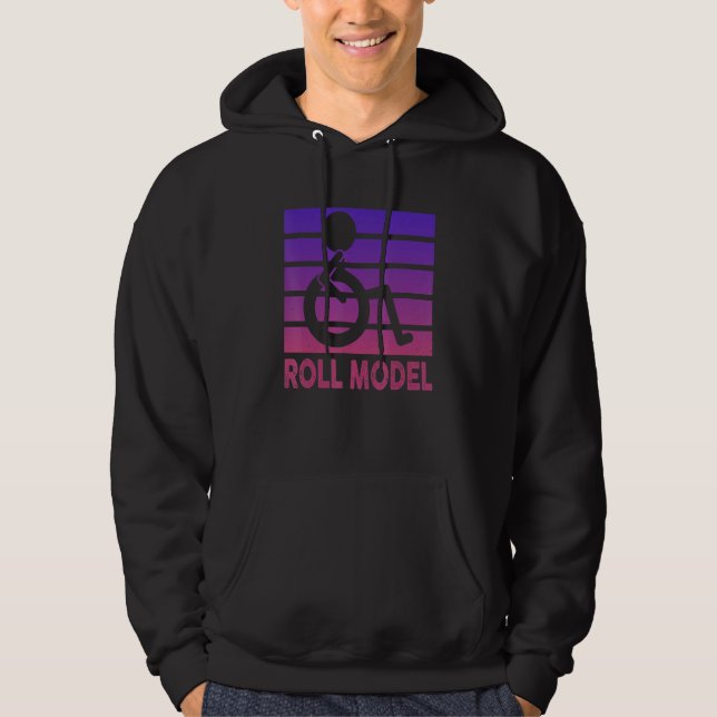 Förebild Funktionshinder Medvetenhet Pwd Rullstol  Hoodie (Framsida)