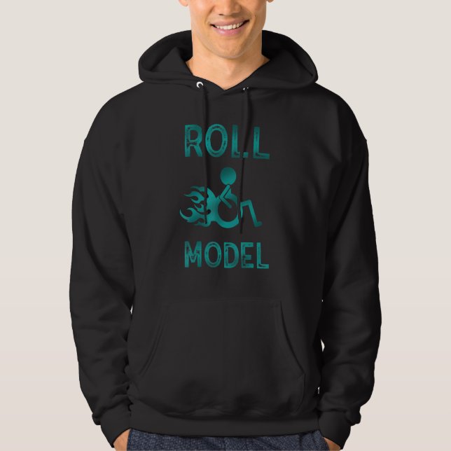 Förebild Funktionshinder Medvetenhet Pwd Rullstol  Hoodie (Framsida)