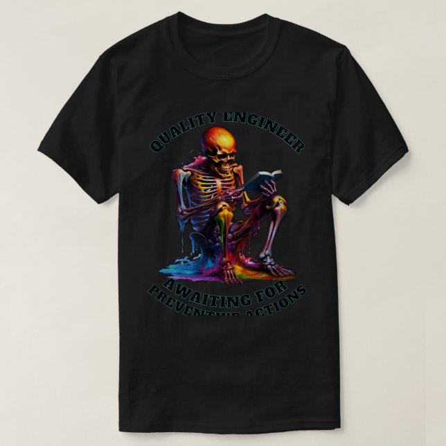 Förebyggande åtgärder Skeleton Funny Quality Ingen T Shirt (Design framsida)