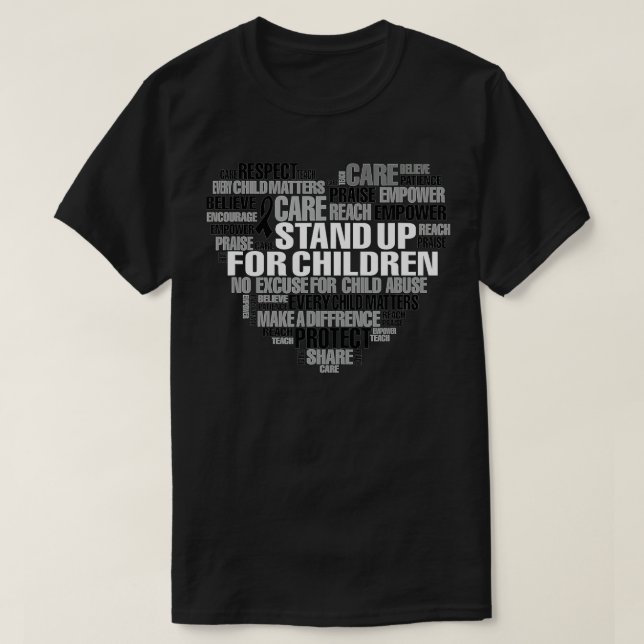 Förebyggande av övergrepp mot barn Stoppa övergrep T Shirt (Design framsida)