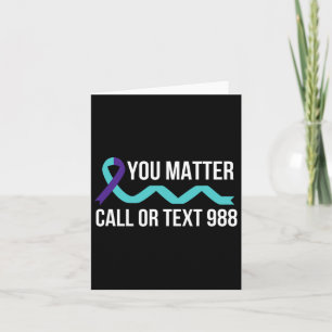 Förebyggande av självmordsmedvetande 988 Hotline S Kort