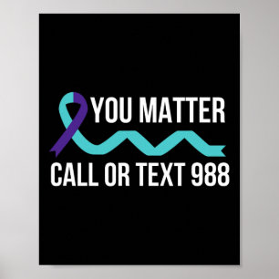 Förebyggande av självmordsmedvetande 988 Hotline S Poster