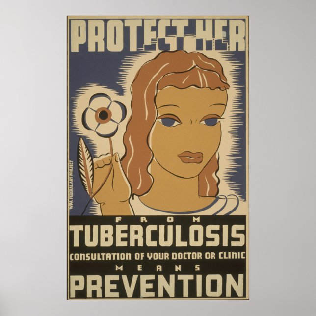 Förebyggande av tuberkulos i vintage poster (Framsidan)