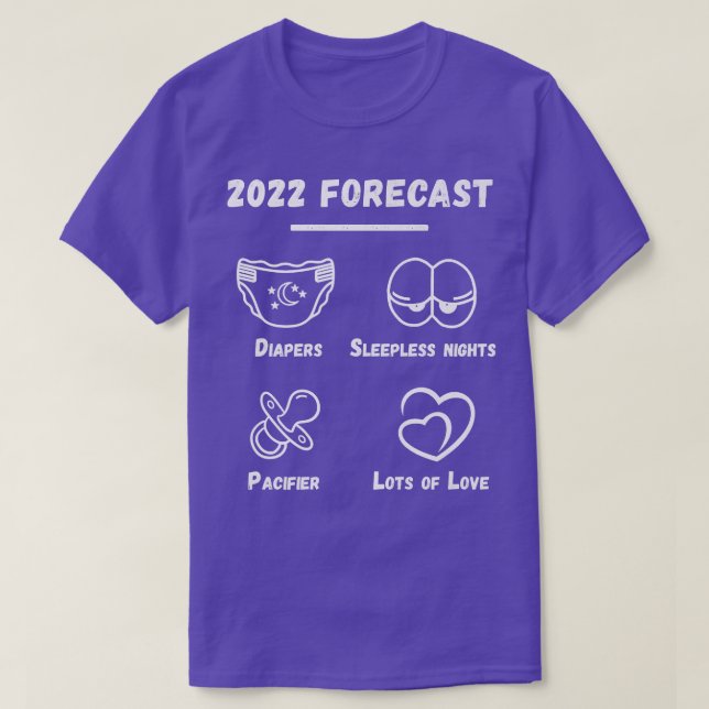 Forecasts 2022 Future Mom and Dad pregnancy announ T Shirt (Design framsida)