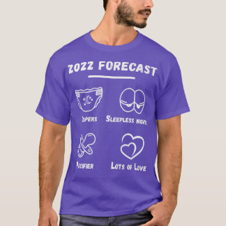Forecasts 2022 Future Mom and Dad pregnancy announ T Shirt