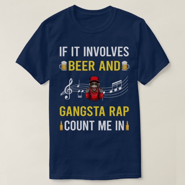 Föredragande av Beer och Gangsta Rap T Shirt (Design framsida)