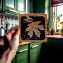 Föredraganden Maple löv Tile Espresso och koppar Kakelplatta