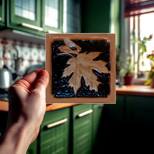 Föredraganden Maple löv Tile Espresso och koppar Kakelplatta