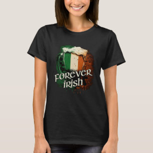 ForeIrish Irish Flagga Foaming Mugg of Beer Graph T Shirt