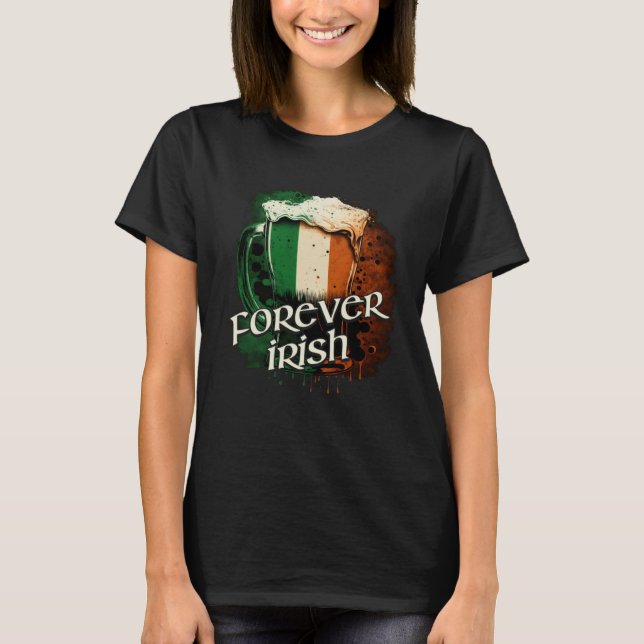 ForeIrish Irish Flagga Foaming Mugg of Beer Graph T Shirt (Framsida)