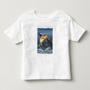 Forell som fiskar tvärsnitt 2 t shirt