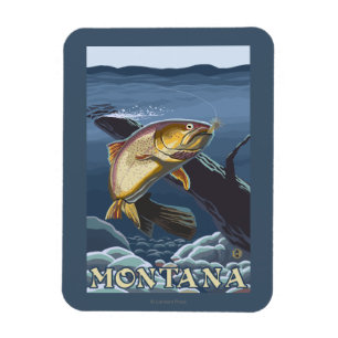 Forell som fiskar tvärsnittet - Montana Magnet