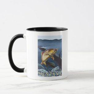 Forell som fiskar tvärsnittet - Montana Mugg