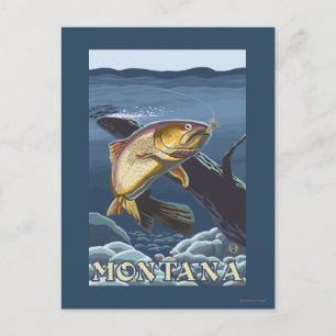 Forell som fiskar tvärsnittet - Montana Vykort