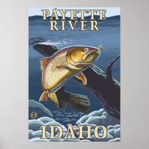 Forell som fiskar tvärsnittet - Payette flod, Poster